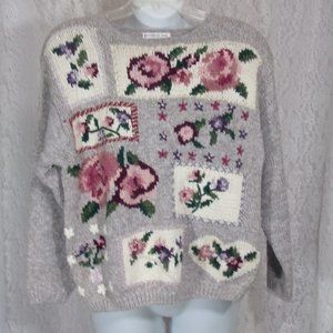 Hand Knitted Sweater by Chrysantheme Size M Winter Ready